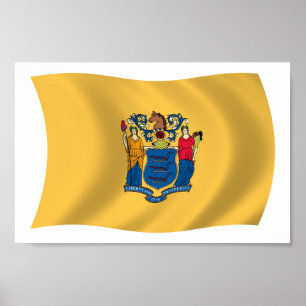 Impresión de cartel de la bandera de Nueva Jersey