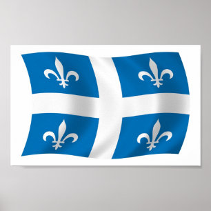 Impresión de cartel de la bandera de Quebec