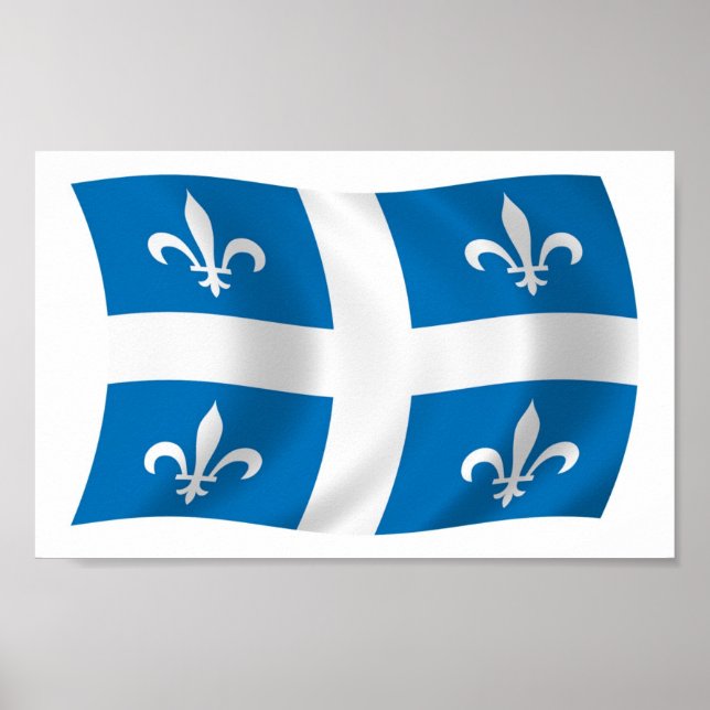 Impresión de cartel de la bandera de Quebec (Frente)