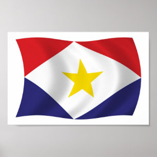 Impresión de cartel de la bandera de Saba