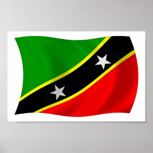 Impresión de cartel de la bandera de Saint Kitts y