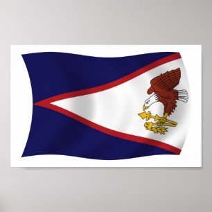 Impresión de cartel de la bandera de Samoa America