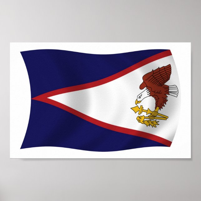 Impresión de cartel de la bandera de Samoa America (Frente)