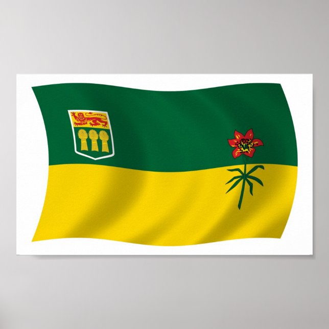 Impresión de cartel de la bandera de Saskatchewan (Frente)