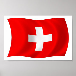 Impresión de cartel de la bandera de Suiza