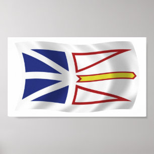 Impresión de cartel de la bandera de Terranova y L