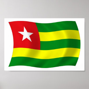 Impresión de cartel de la bandera de Togo