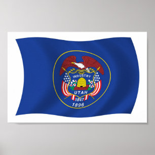 Impresión de cartel de la bandera de Utah