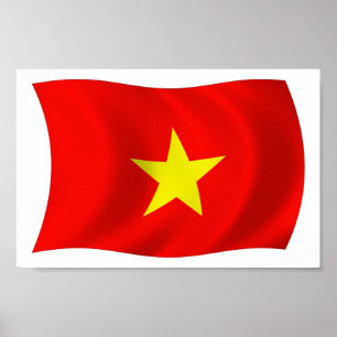Impresión de cartel de la bandera de Vietnam