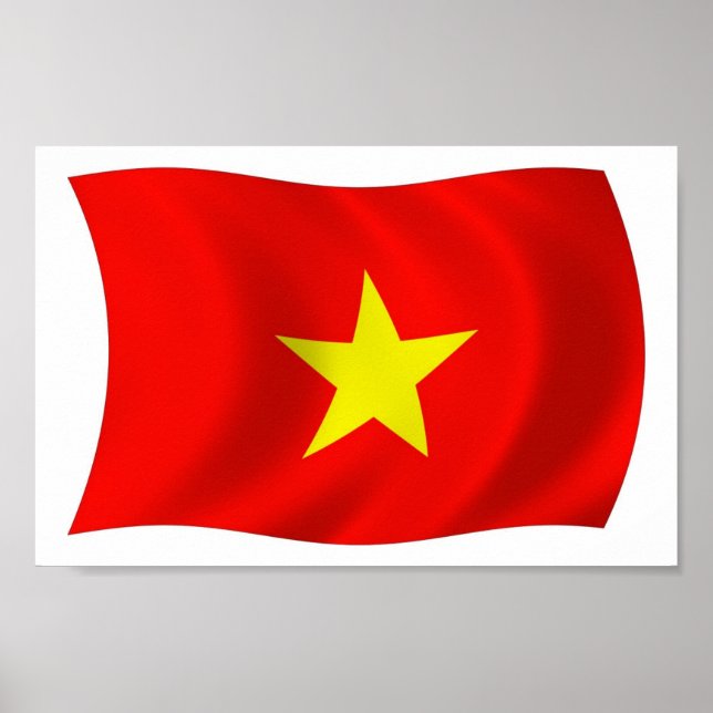 Impresión de cartel de la bandera de Vietnam (Frente)