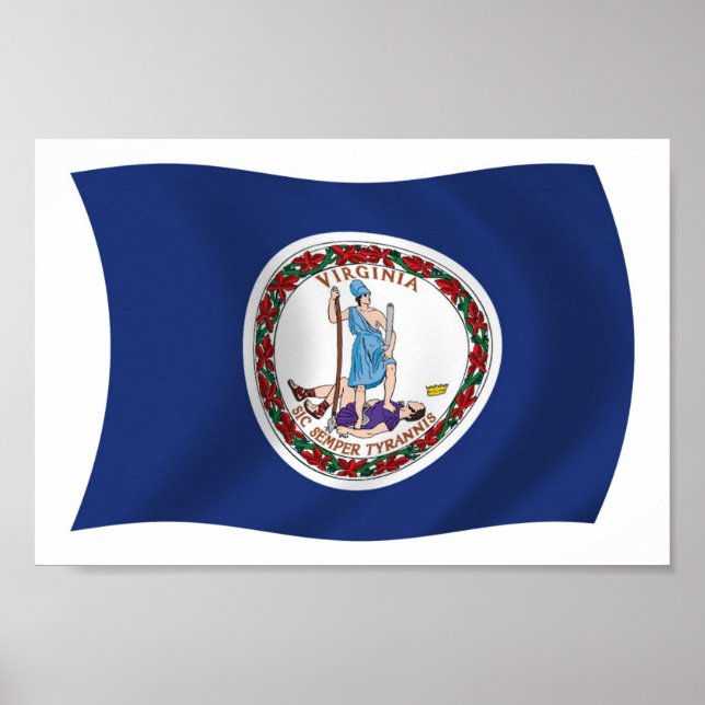 Impresión de cartel de la bandera de Virginia (Frente)