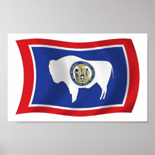 Impresión de cartel de la bandera de Wyoming