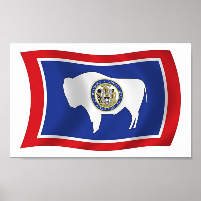 Impresión de cartel de la bandera de Wyoming (Frente)
