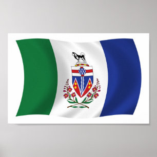 Impresión de cartel de la bandera de Yukon