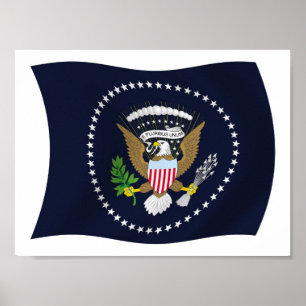 Impresión de cartel de la bandera del sello presid