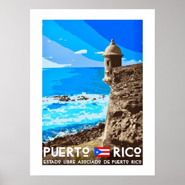 Impresión de cartel de la isla de Puerto Rico (Frente)