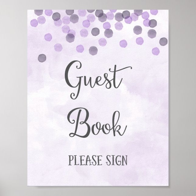 Impresión de cartel de libro de invitados de boda (Frente)