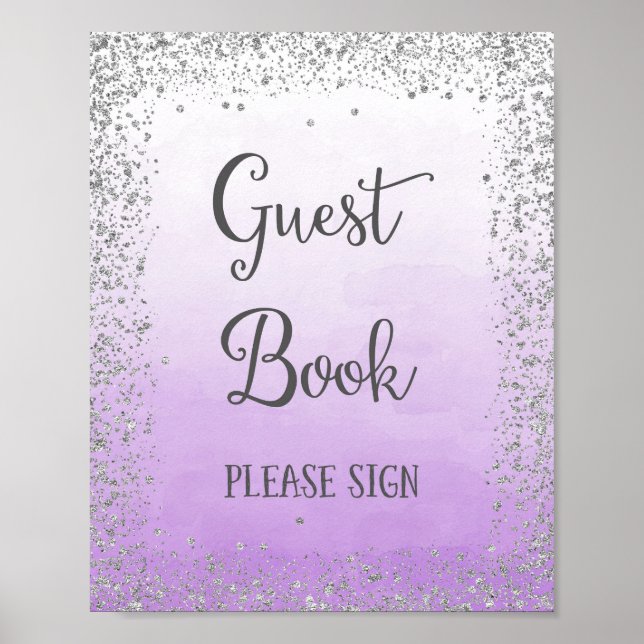 Impresión de cartel de libro de invitados para bod (Frente)