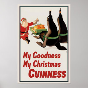 Impresión de cartel de Navidad de Guinness John Gi
