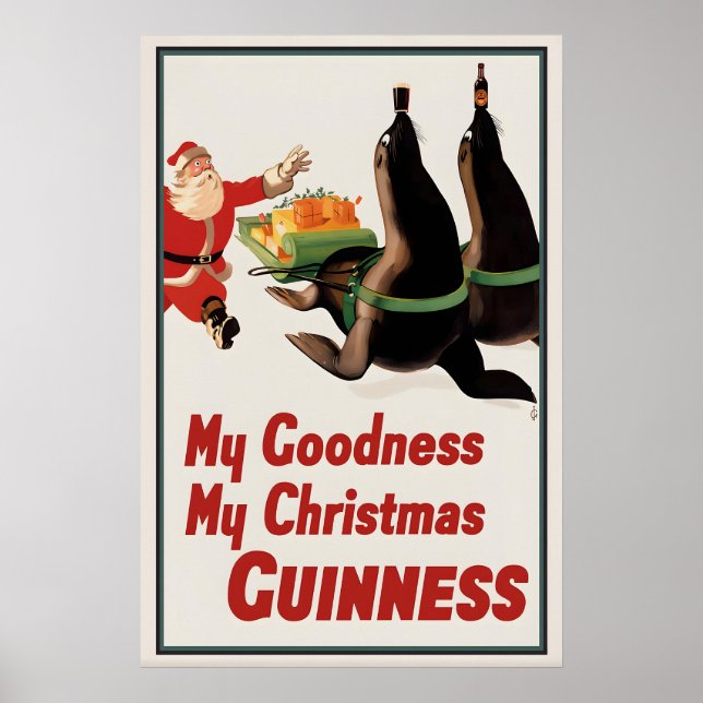 Impresión de cartel de Navidad de Guinness John Gi (Frente)