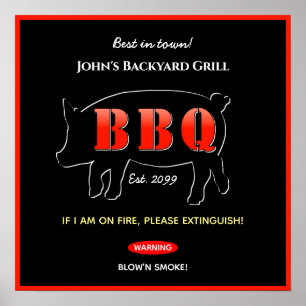 Impresión de cartel de parrilla de BBQ Maestro de