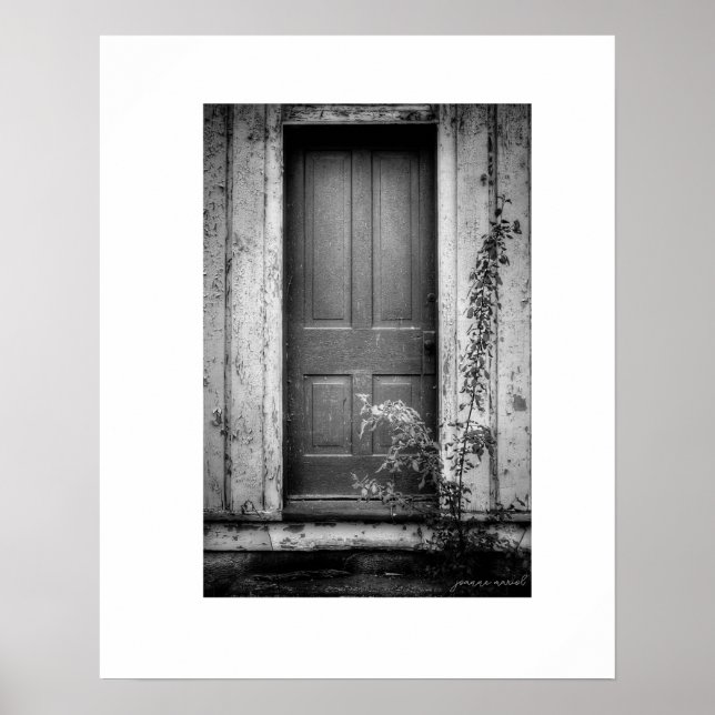 Impresión de cartel de puerta de edificio abandona (Frente)