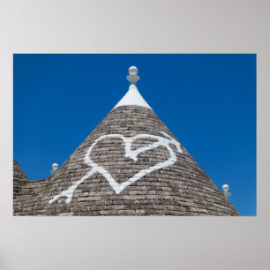 Impresión de cartel de techo de casa Trulli