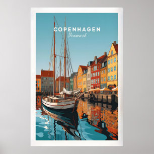 Impresión de cartel de viaje de Copenhague