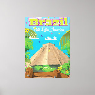 Impresión de cartel de viaje de dibujos animados d