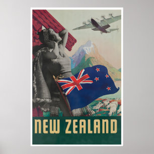 Impresión de cartel de viaje de Nueva Zelanda Band