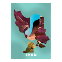 Impresión de cartel de viaje ilustrado de Irán