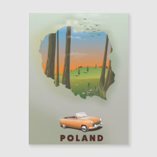 Impresión de cartel de viaje ilustrado de Polonia.