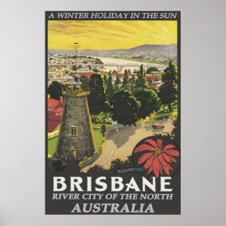 Impresión de cartel de viaje vintage Brisbane Aust