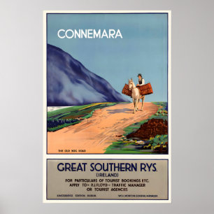 Impresión de cartel de viaje vintage de Connemara