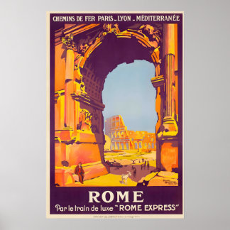 Impresión de cartel de viaje vintage de Roma Itali