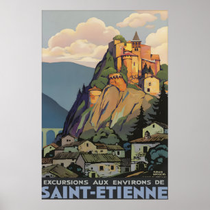 Impresión de cartel de viaje vintage de Saint-Étie