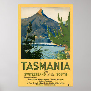 Impresión de cartel de viaje vintage de Tasmania