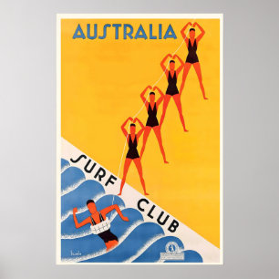 Impresión de cartel de viaje vintage del club de s