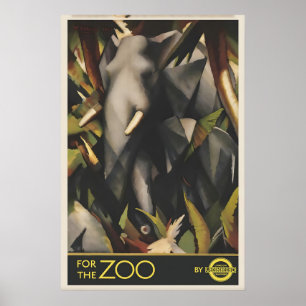 Impresión de cartel de viaje vintage del elefante 