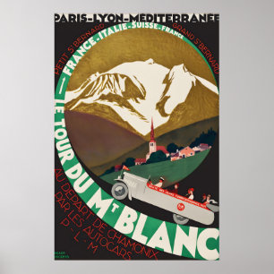 Impresión de cartel de viaje vintage Tour Du Mont 