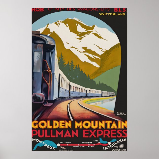 Impresión de cartel del Golden Mountain Pullman Ex (Frente)