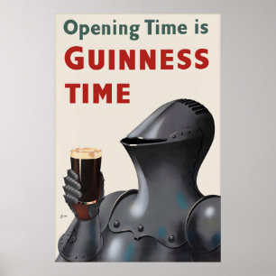 Impresión de cartel vintage de Guinness Knight, ce
