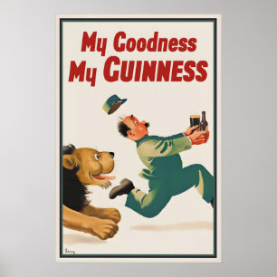 Impresión de cartel vintage de león de Guinness, ¡