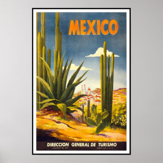 Impresión de cartel vintage de México