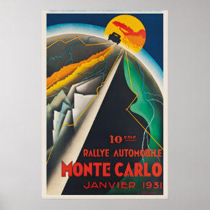 Impresión de cartel vintage del Rallye Automobile 