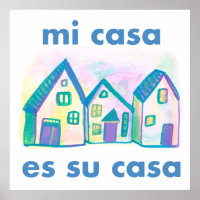 Impresión de casas coloridas Mi Casa Es Su Casa Cu