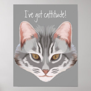 Impresión de Cattitude (con el texto)