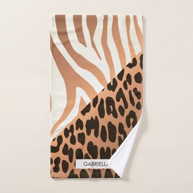 Impresión de cebra y leopardo (Toalla de mano)