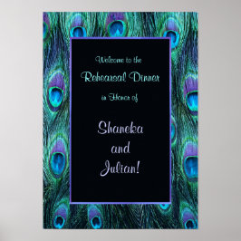 Impresión de cena de ensayo de pluma de pavo real