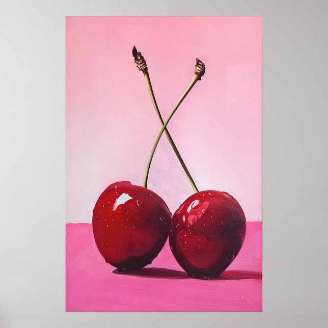 Impresión de Cerezas Rojas - Arte Digital Femenino (Frente)